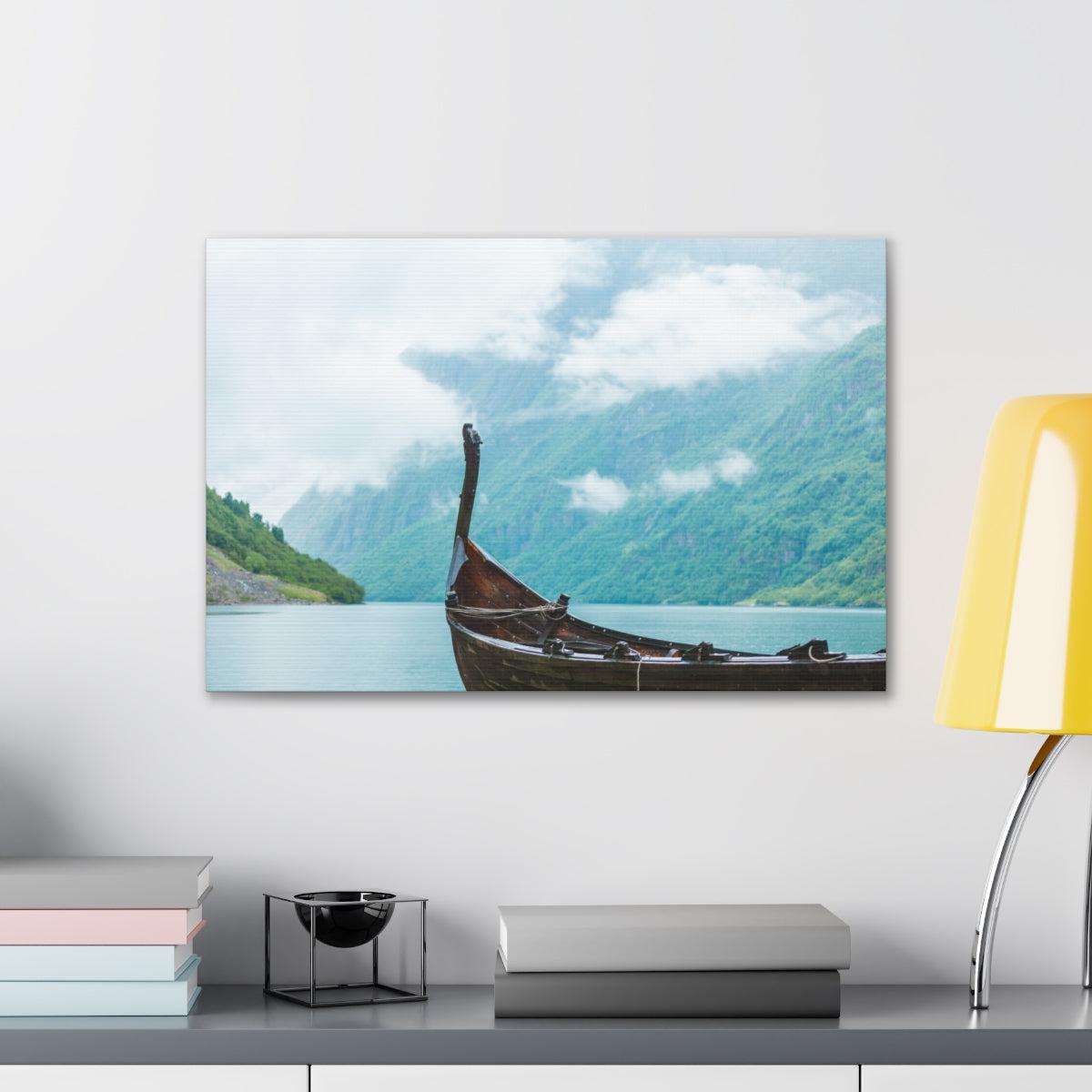 Viking Art on Canvas - &quot;Finally a Peaceful Mooring&quot;