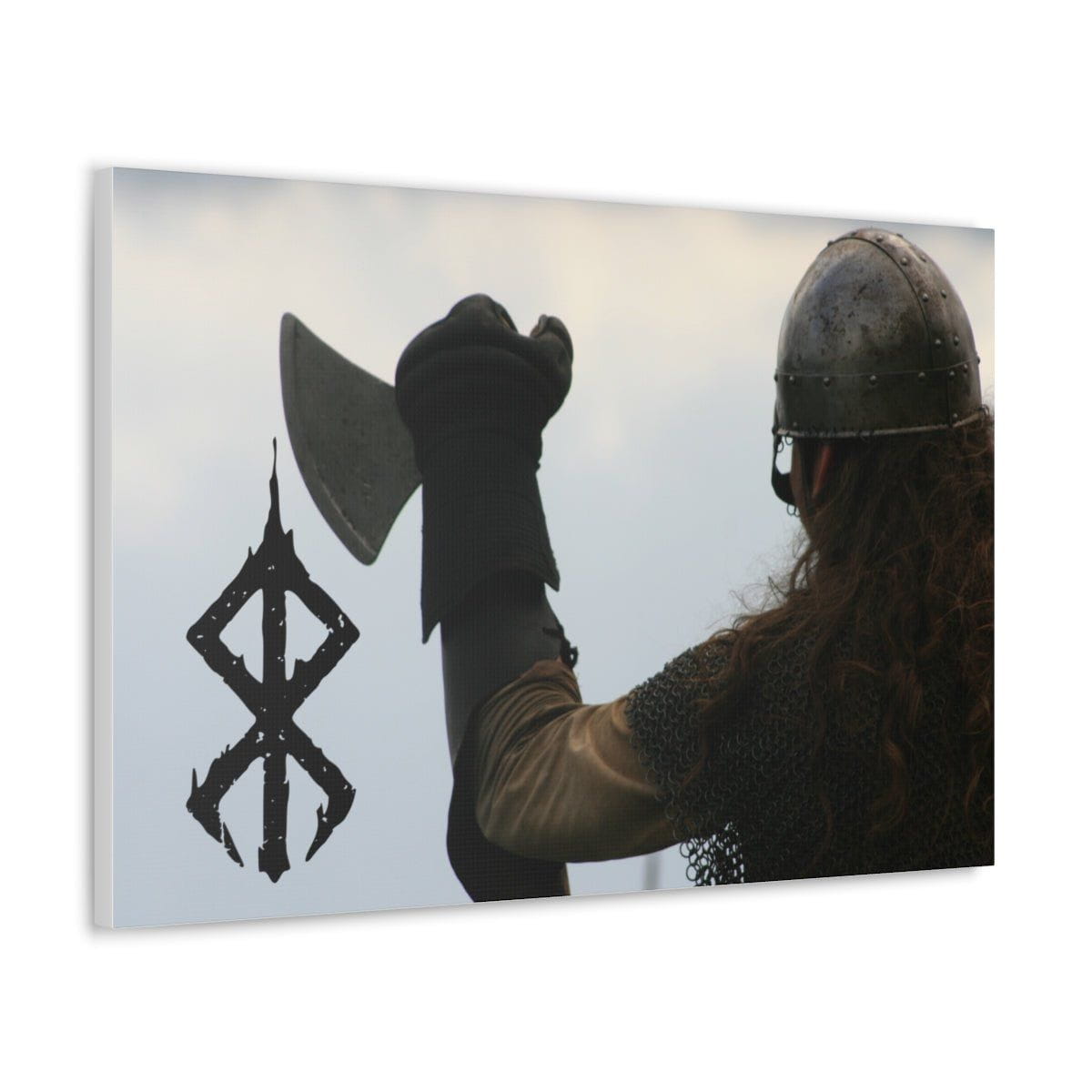 Viking Art on Canvas - Viking with &quot;Strength&quot; Rune