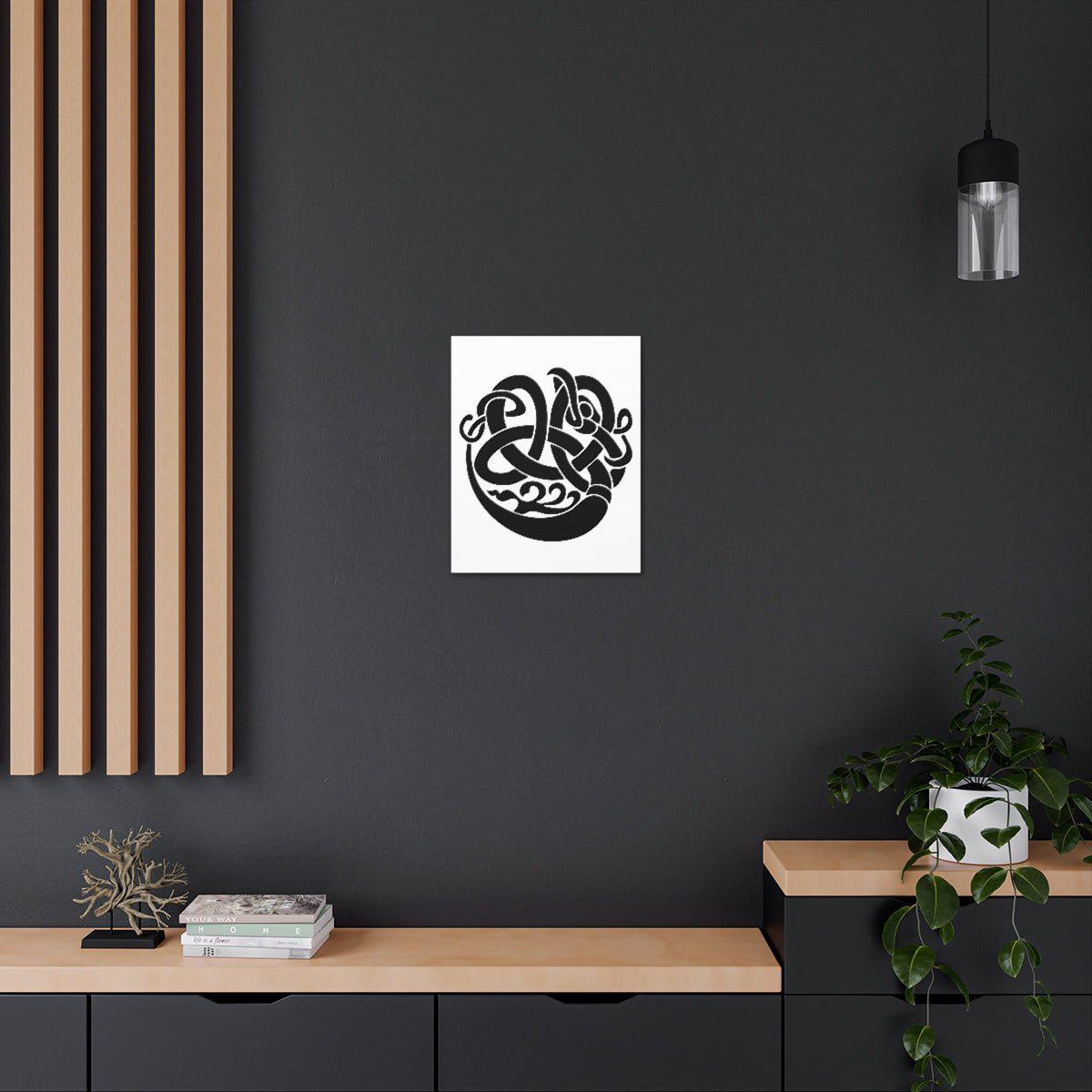 Viking Raven Knotwork Canvas - Ready To Hang - Viking Wall Art