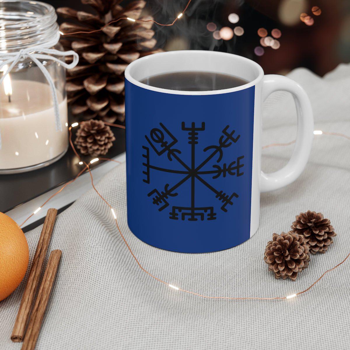 Blue Viking Vegvisir Rune Coffee Mug