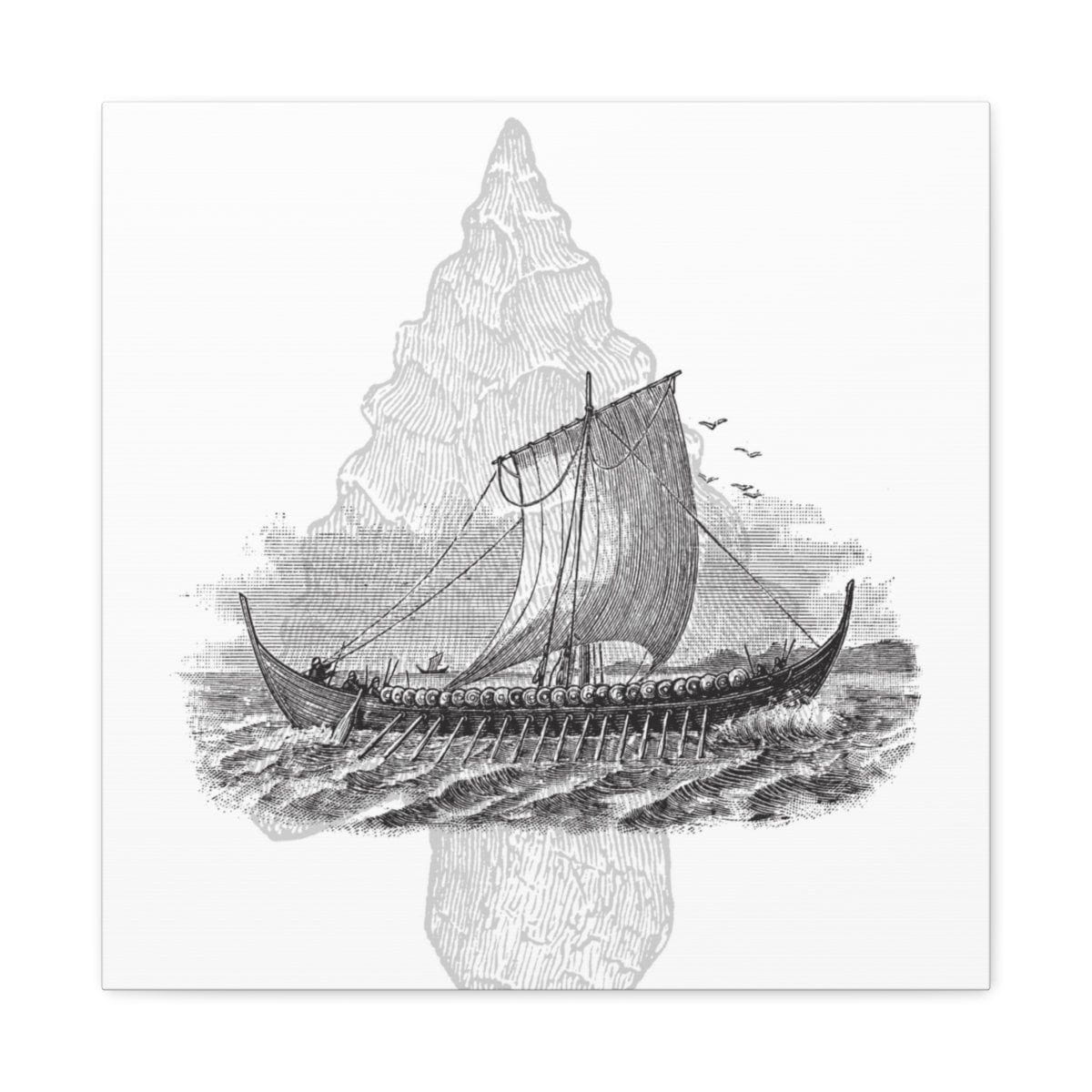Viking Drakkar Minimalist Scandinavian Canvas - Ready to Hang - Viking Wall Art