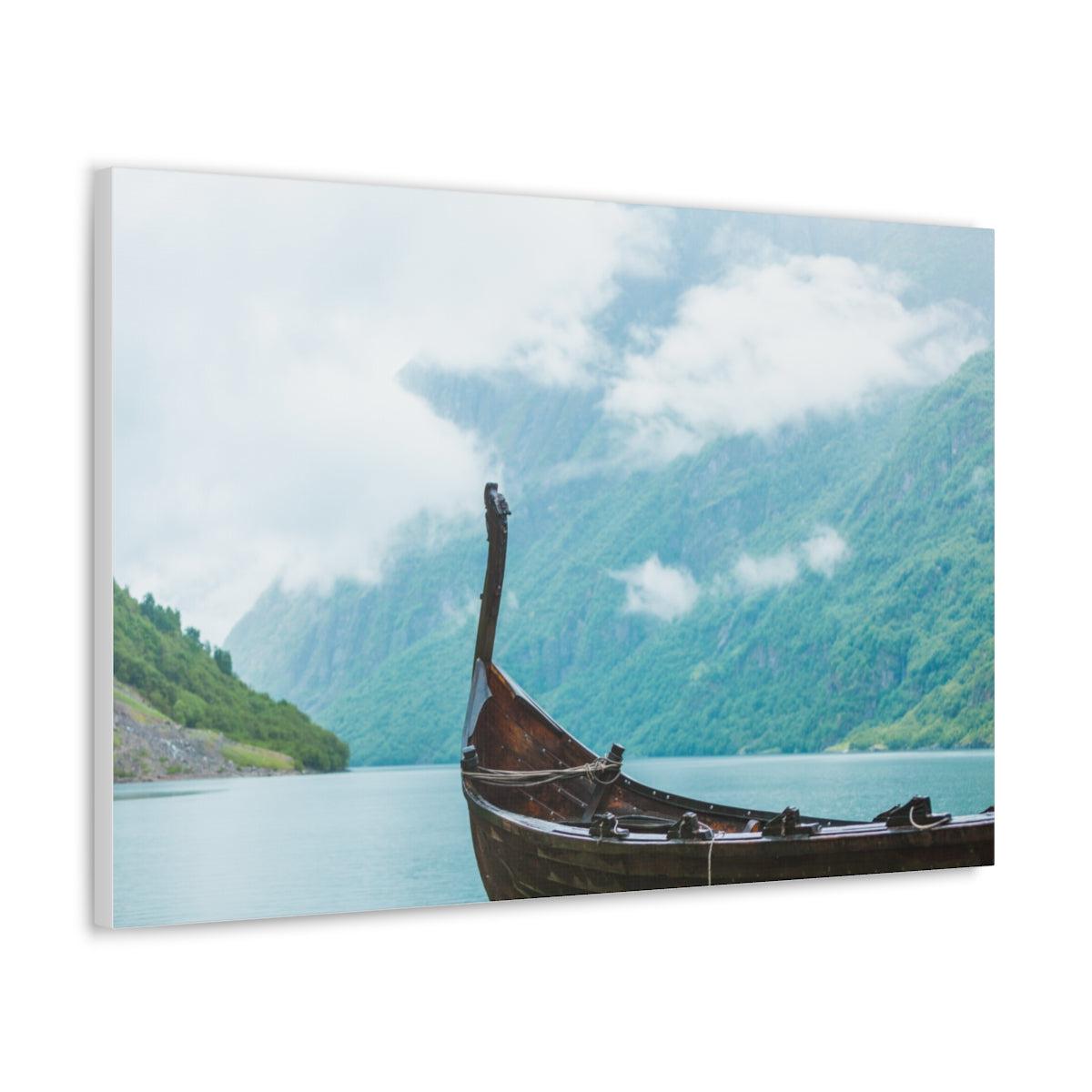 Viking Art on Canvas - &quot;Finally a Peaceful Mooring&quot;