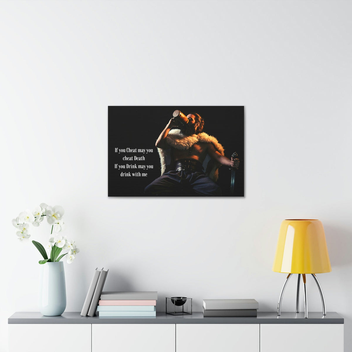 Viking Art on Canvas - &quot;You may drink with me&quot;