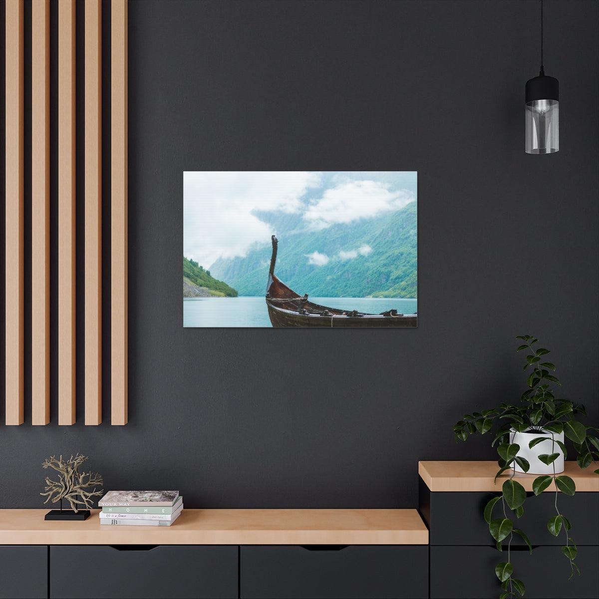 Viking Art on Canvas - &quot;Finally a Peaceful Mooring&quot;