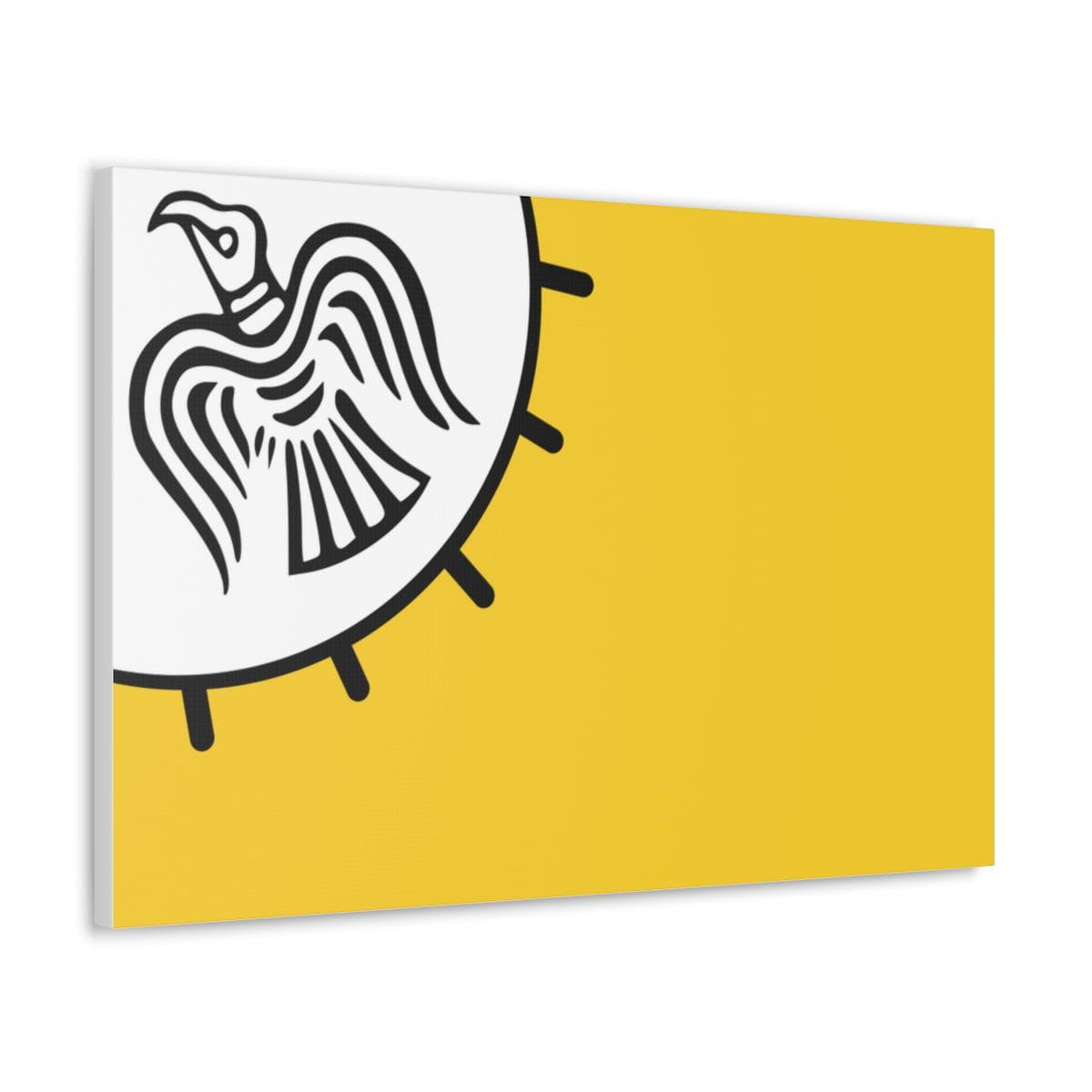 Viking Art on Canvas - Odin&#39;s Raven on White background on Yellow Banner