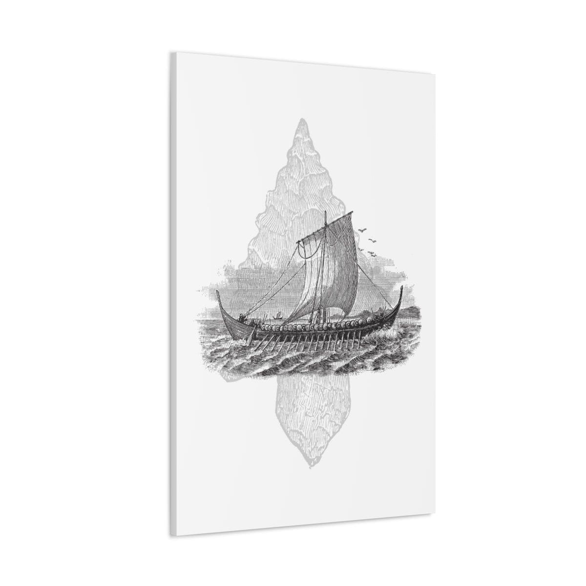 Viking Drakkar Minimalist Scandinavian Canvas - Ready to Hang - Viking Wall Art