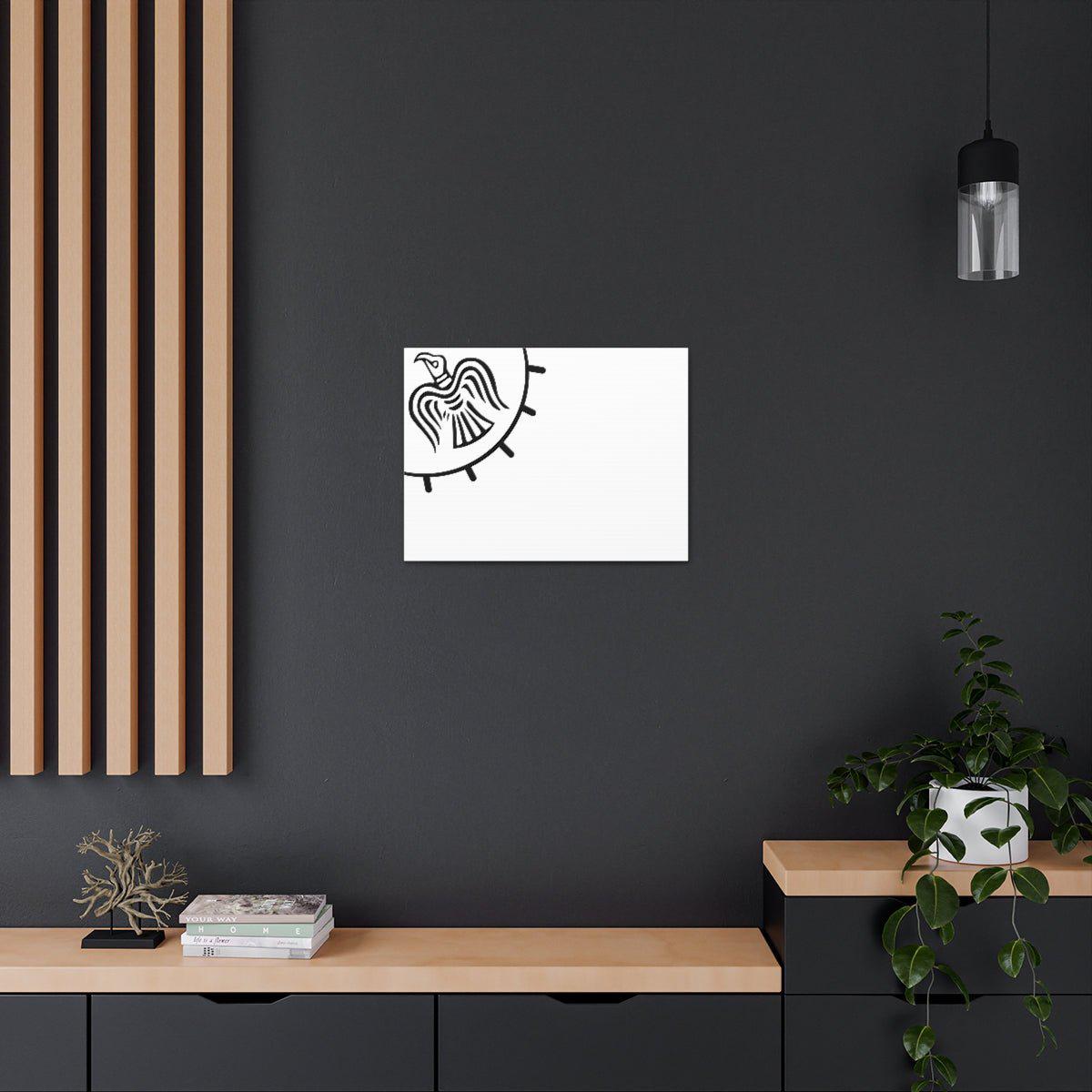 Viking Art on Canvas - Odin&#39;s Raven on White background on White Banner
