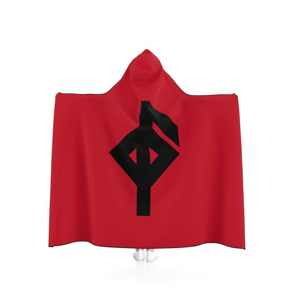 Red Viking Health Rune Symbol Hooded Blanket