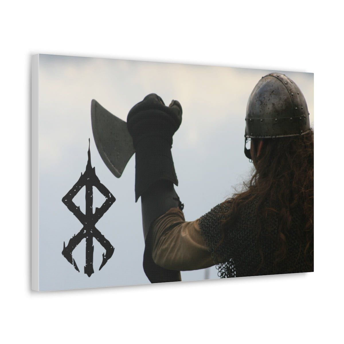 Viking Art on Canvas - Viking with &quot;Strength&quot; Rune