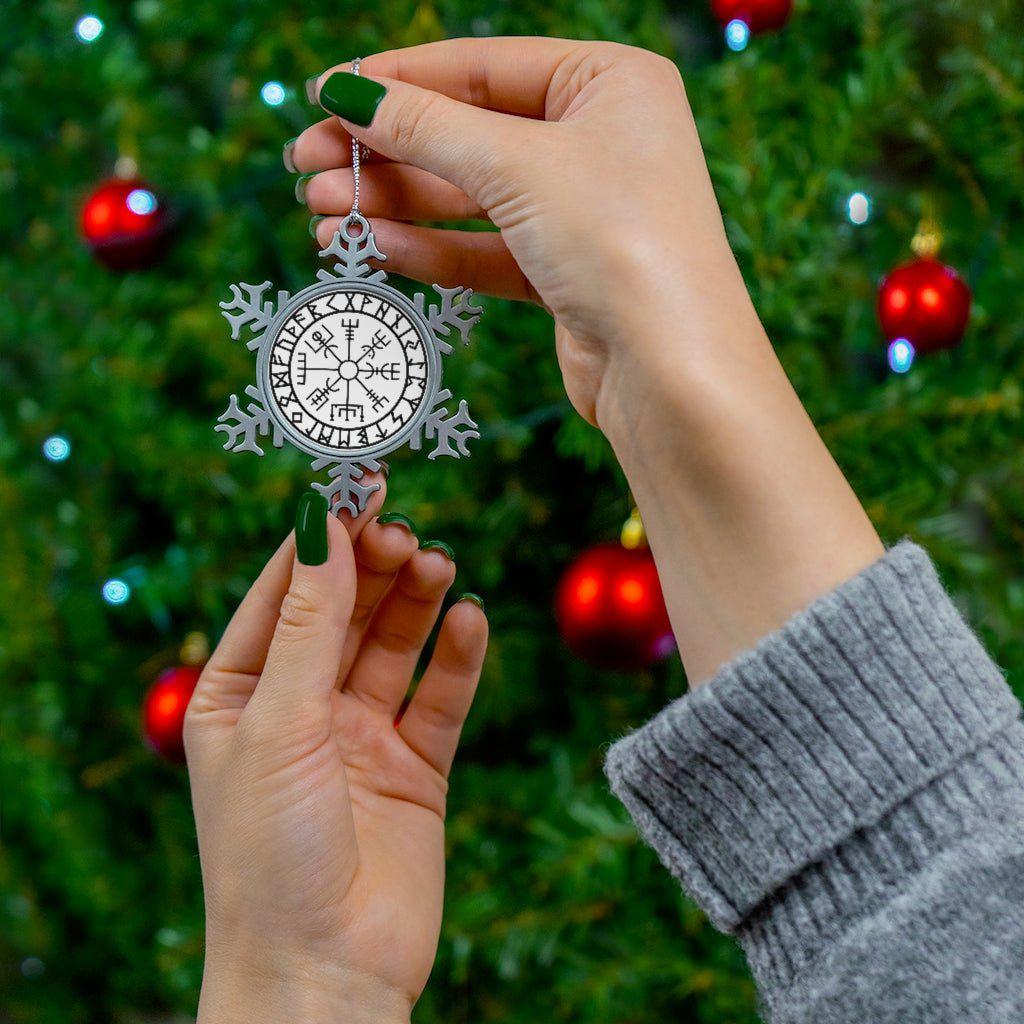 Viking Christmas Vegvisir Compass Snowflake Ornament