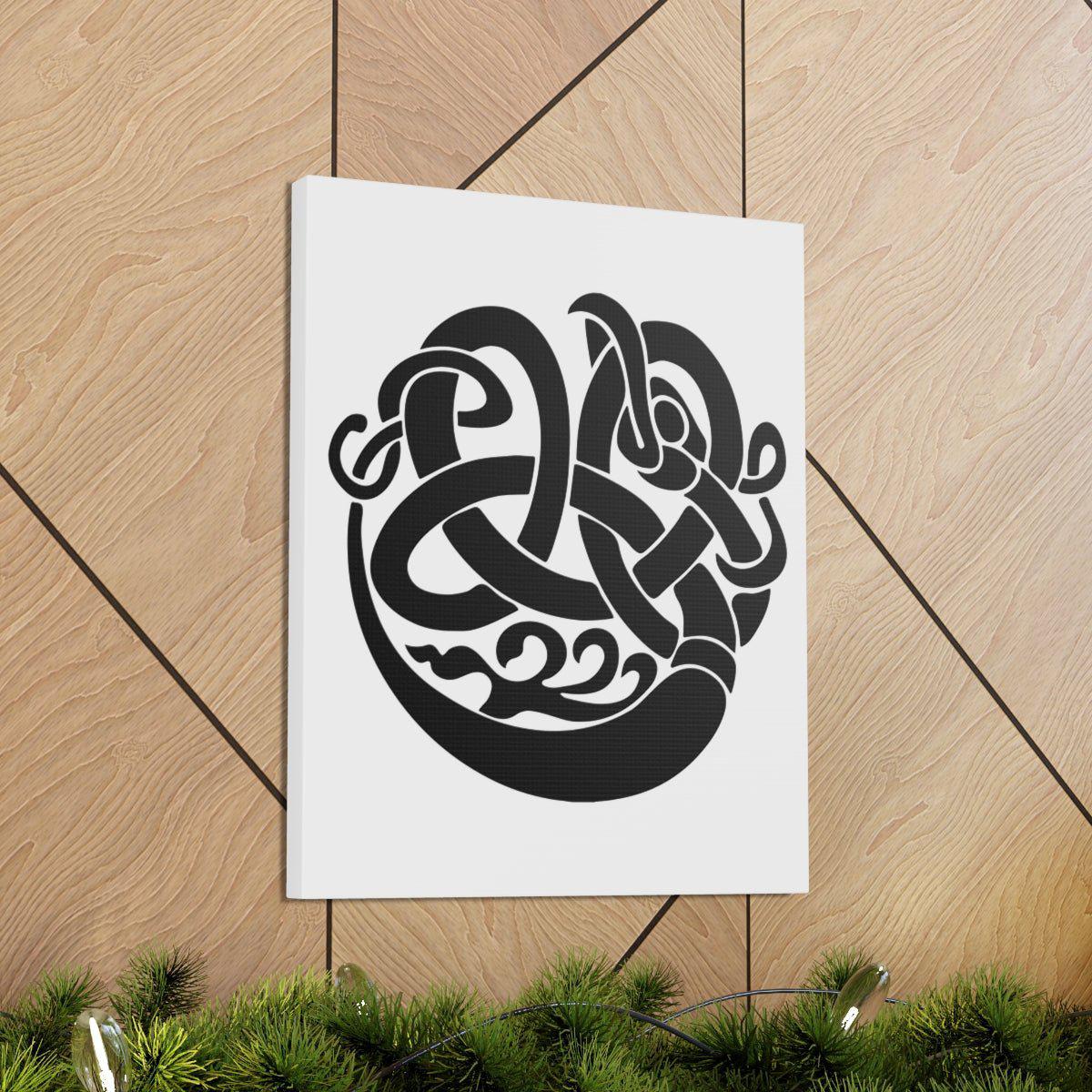 Viking Raven Knotwork Canvas - Ready To Hang - Viking Wall Art