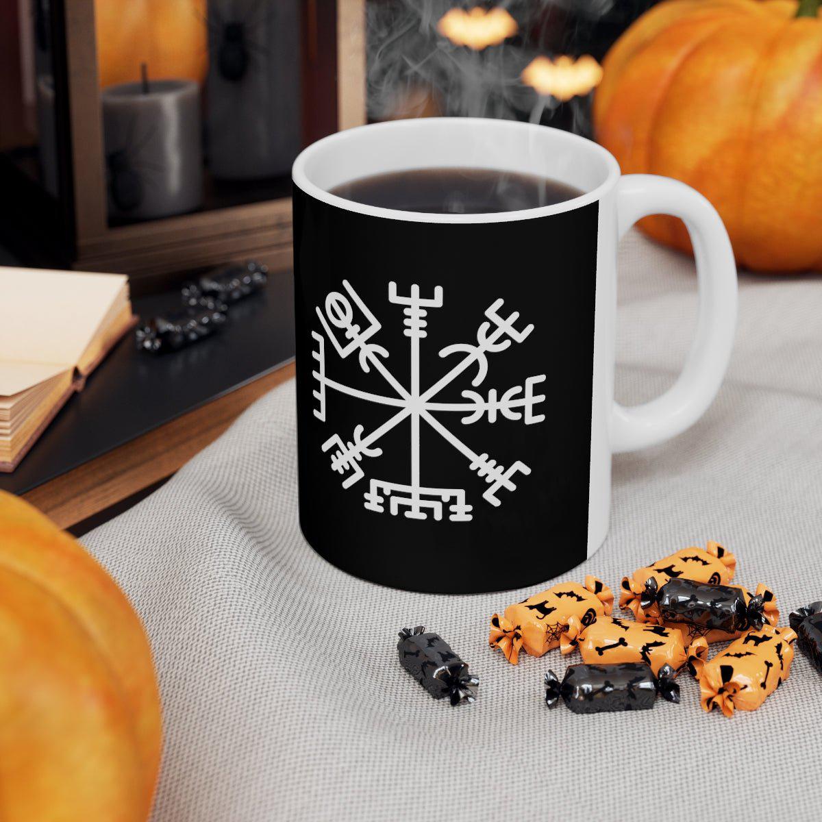 Black Viking Vegvisir Rune Coffee Mug