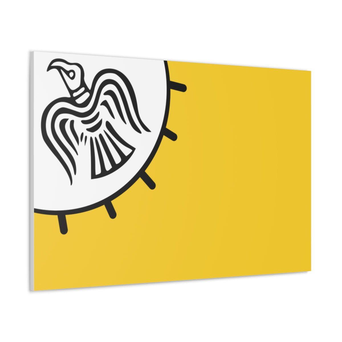 Viking Art on Canvas - Odin&#39;s Raven on White background on Yellow Banner