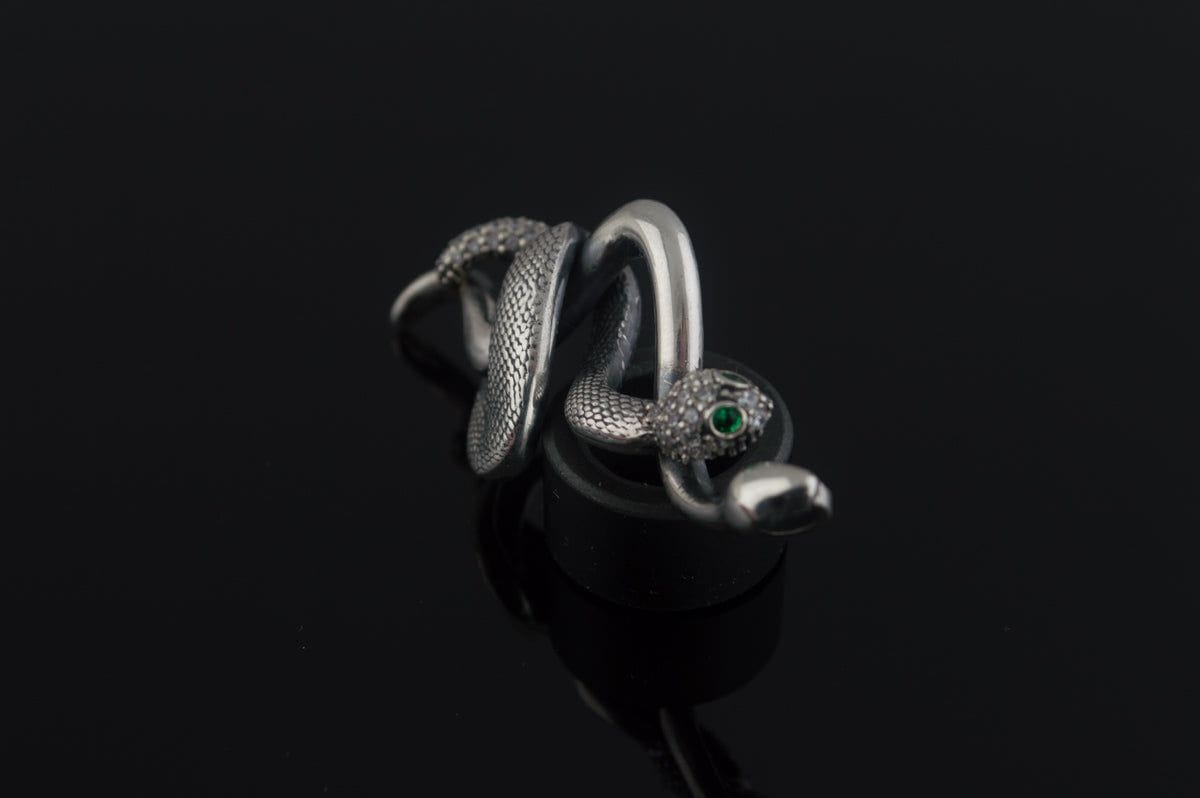 Snake Pendant with Cubic Zirconia Sterling Silver Jewelry