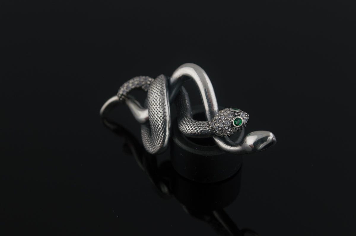 Snake Pendant with Cubic Zirconia Sterling Silver Jewelry