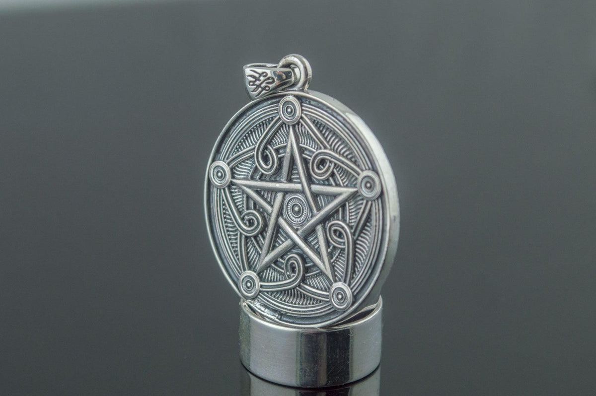 Pentagram Symbol Pendant Sterling Silver Handmade Wicca Jewelry