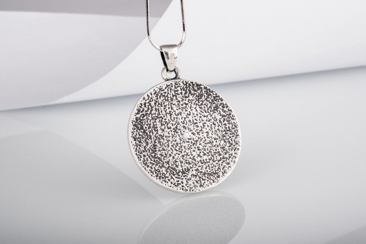 Pentagram Necklace with Red Cubic Zirconia Sterling Silver Handmade Jewelry