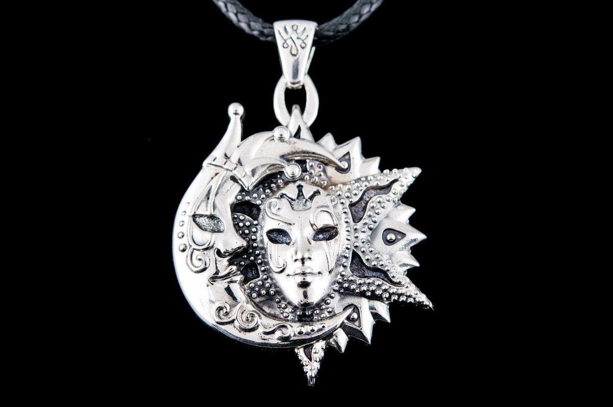 Venetian Mask Pendant Sterling Silver Handmade Jewelry