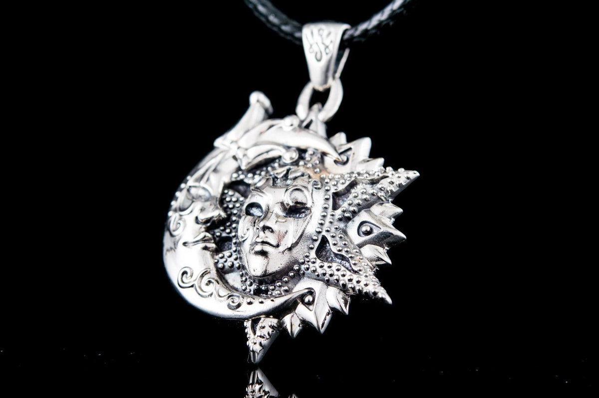 Venetian Mask Pendant Sterling Silver Handmade Jewelry