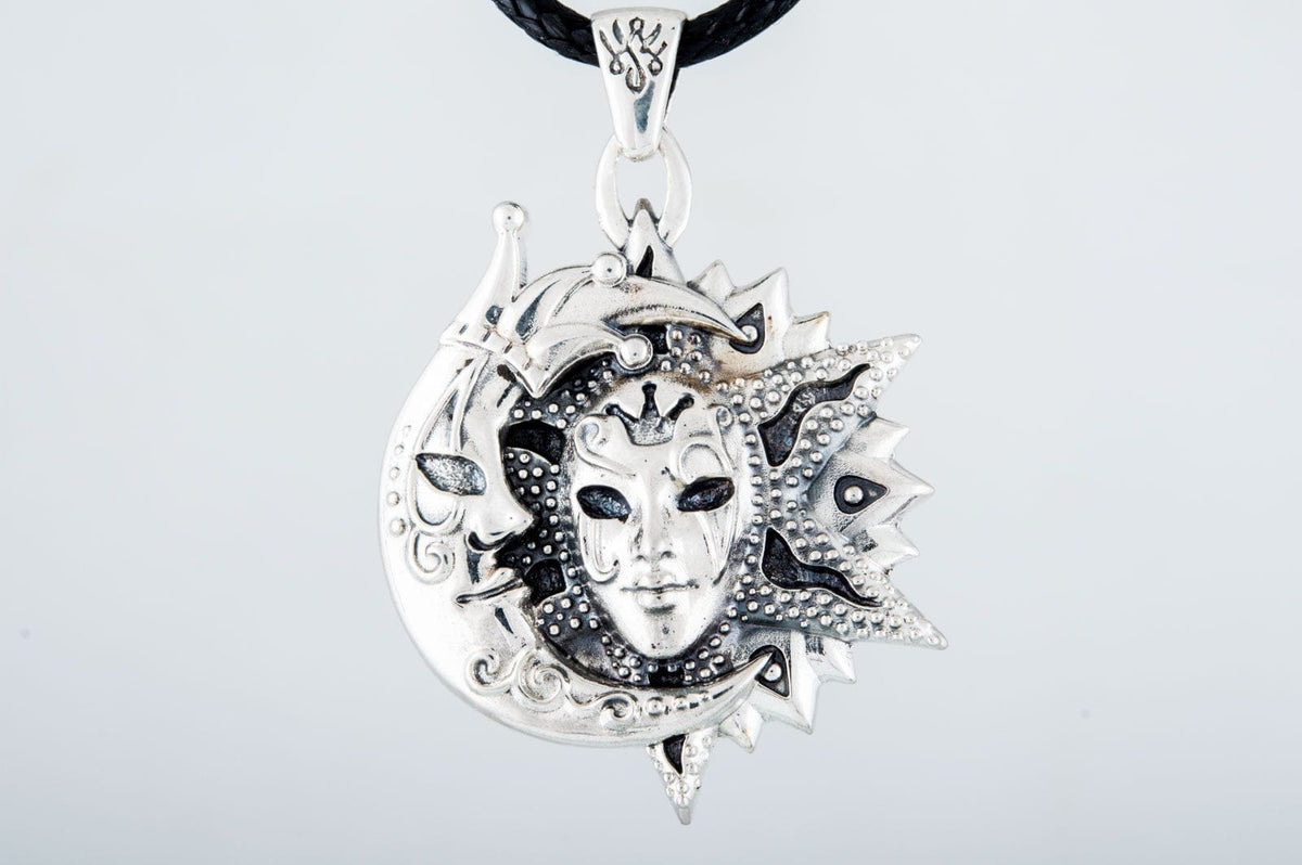 Venetian Mask Pendant Sterling Silver Handmade Jewelry