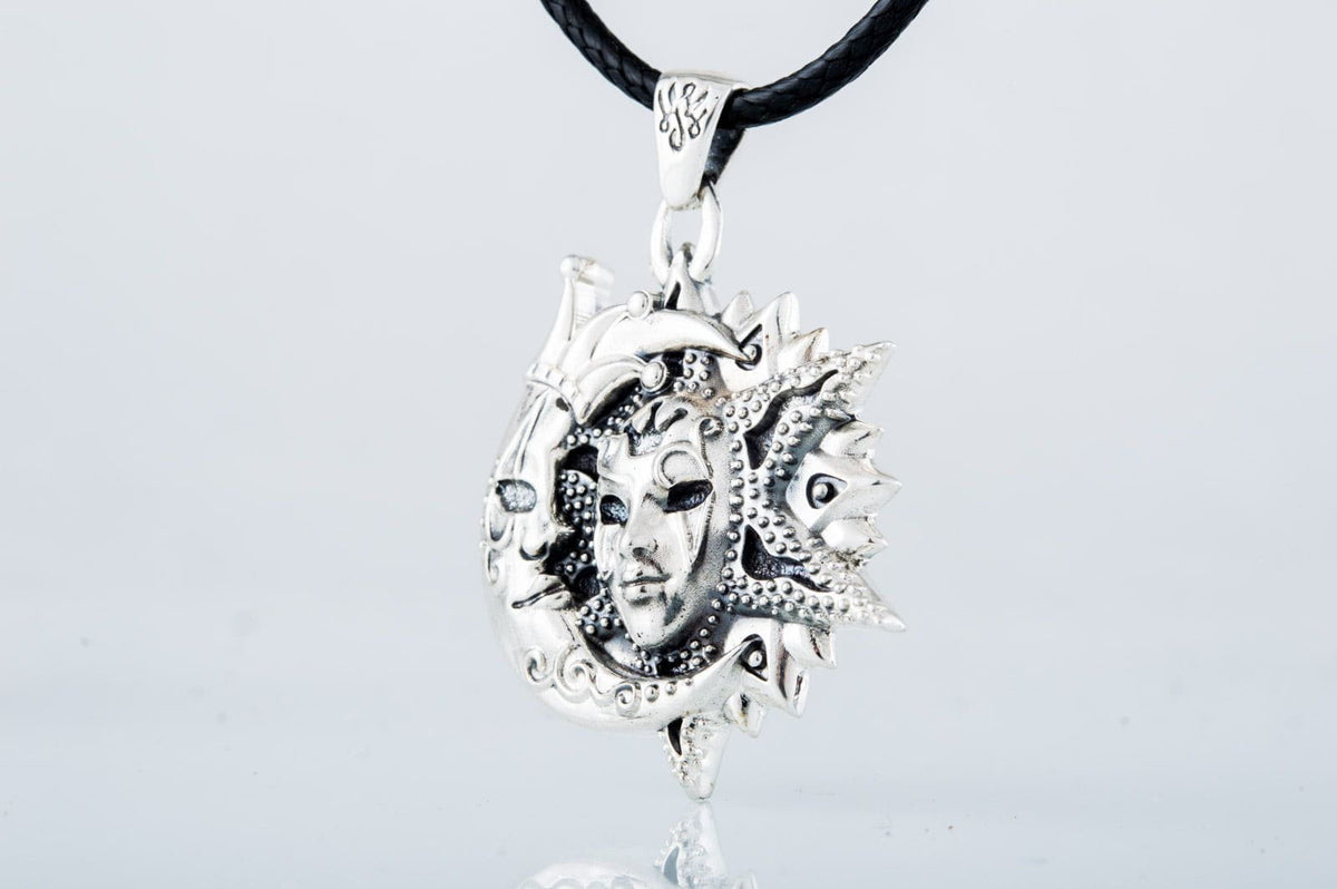 Venetian Mask Pendant Sterling Silver Handmade Jewelry