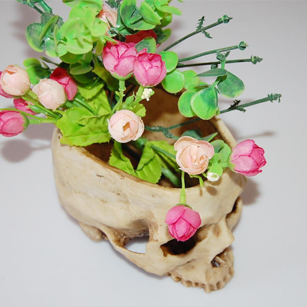 Resin Human Skull Plant Pot Flower Pot Decor