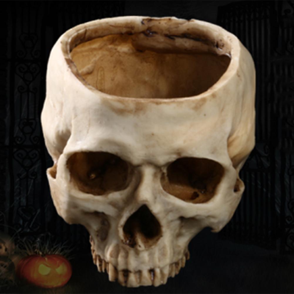 Resin Human Skull Plant Pot Flower Pot Decor