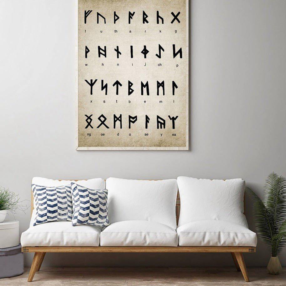 Scandinavian Viking Futhark Norse Runes Pattern Print Luggage Cover Pr –  Grizzshopping