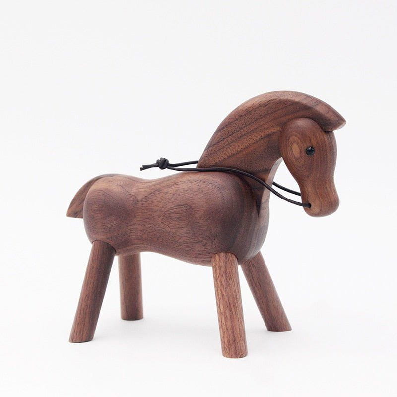 Walnut Viking Horse Toys - Norse Decor