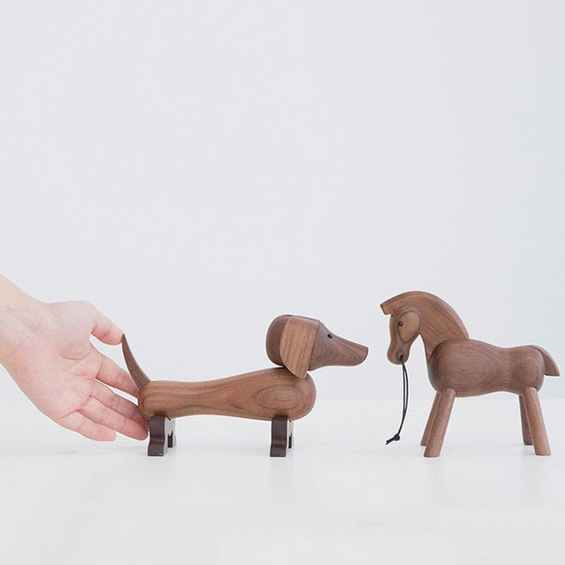 Walnut Viking Horse Toys - Norse Decor
