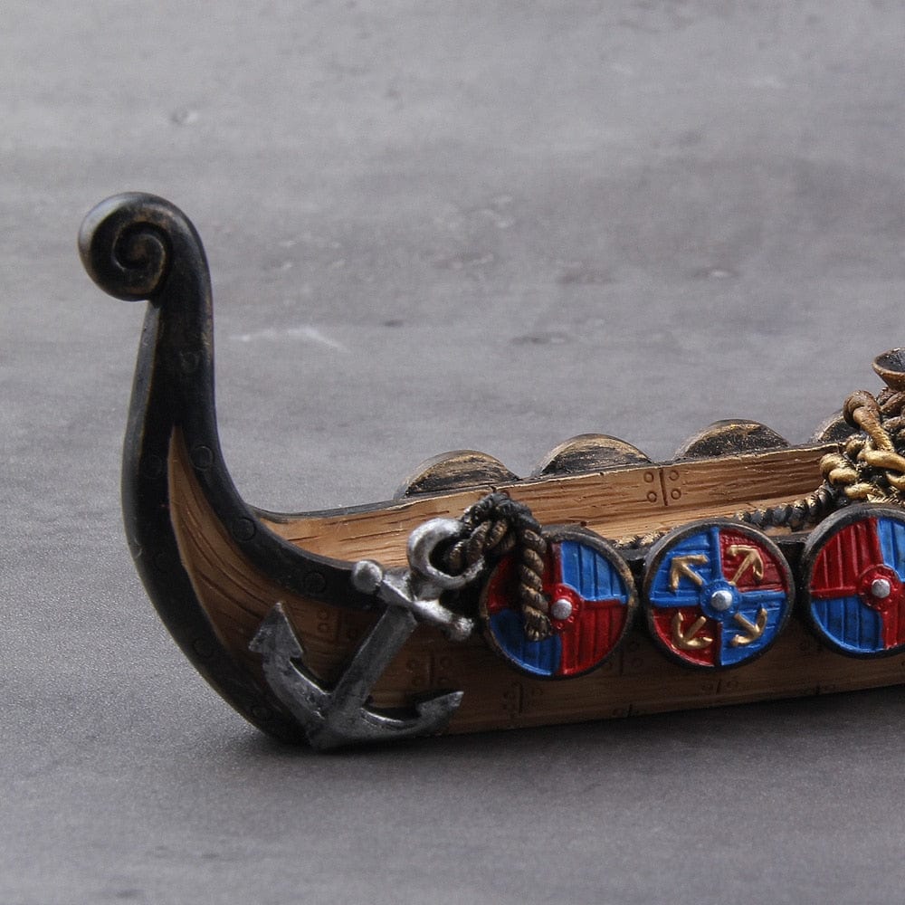 Replica Drakkar Viking Warship Incense Burner Stand Norse Decor