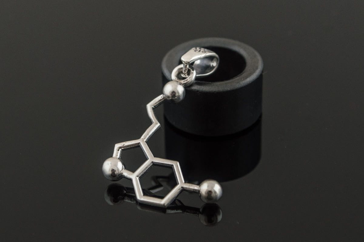 Serotonin Symbol Pendant Sterling Silver Handmade Jewelry