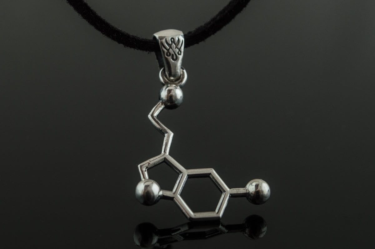Serotonin Symbol Pendant Sterling Silver Handmade Jewelry