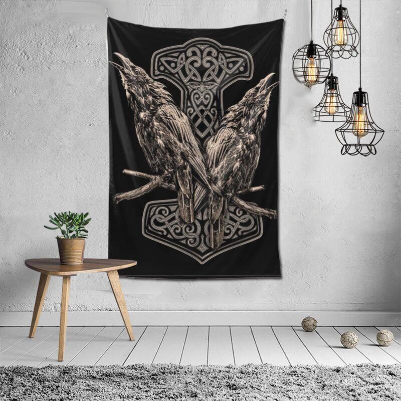 Ravens of Odin Wall Tapestry Decor