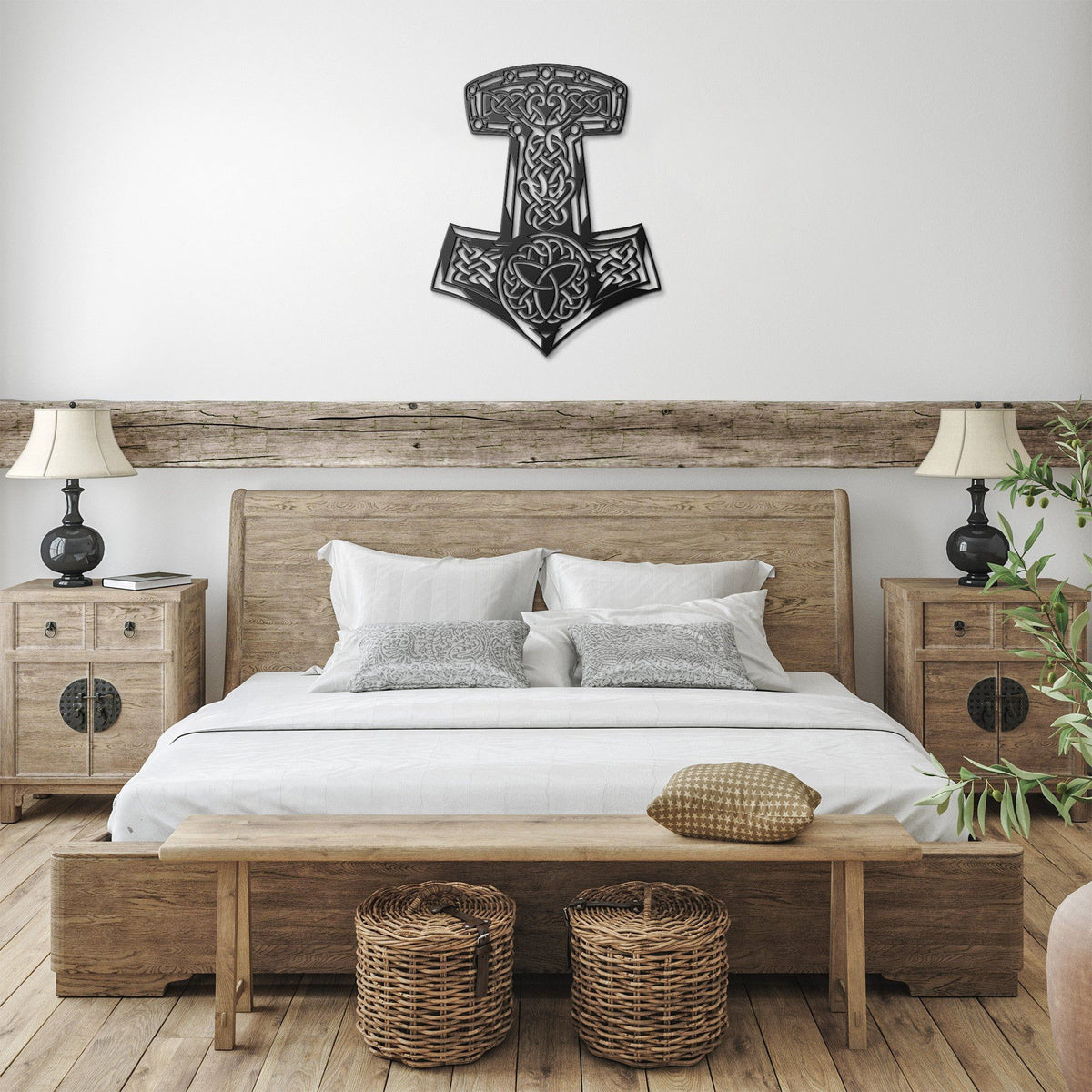 Thor&#39;s Hammer Mjolnir Metal Wall Sign