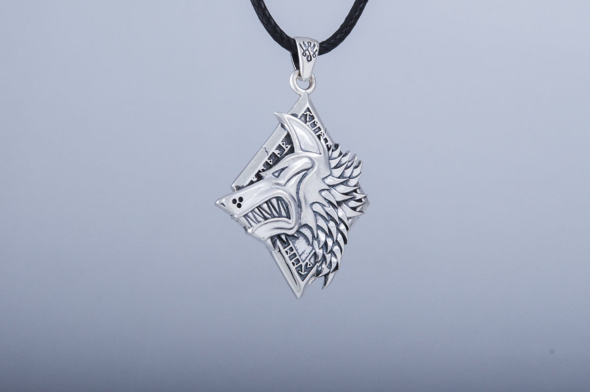 Handmade Viking Wolf Pendant | Sterling Silver, Gold, or Platinum