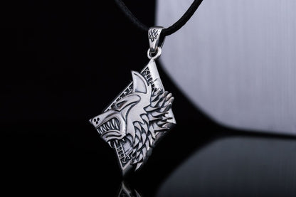 Handmade Viking Wolf Pendant | Sterling Silver, Gold, or Platinum-2-Viking Warrior