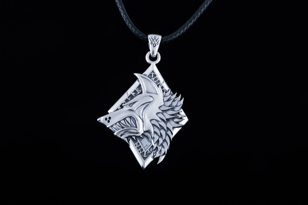 Handmade Viking Wolf Pendant | Sterling Silver, Gold, or Platinum-4-Viking Warrior
