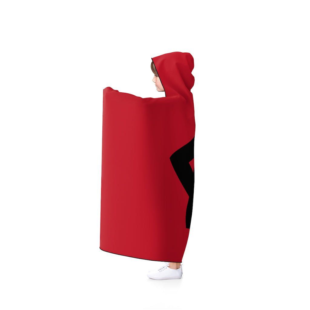Red Viking Health Rune Symbol Hooded Blanket