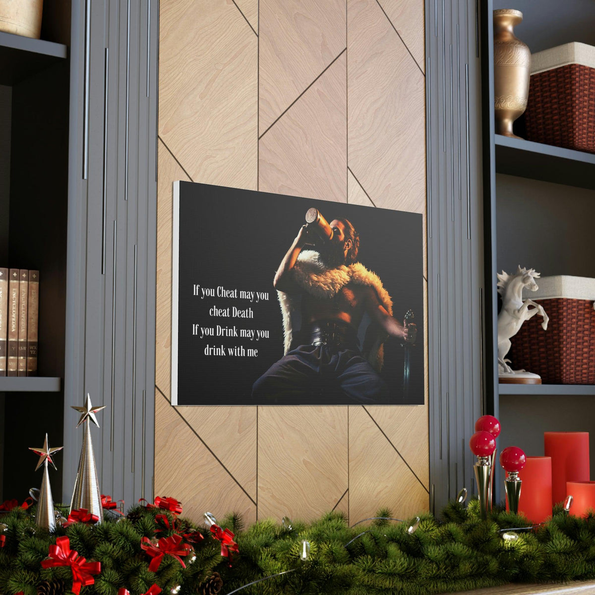 Viking Art on Canvas - &quot;You may drink with me&quot;