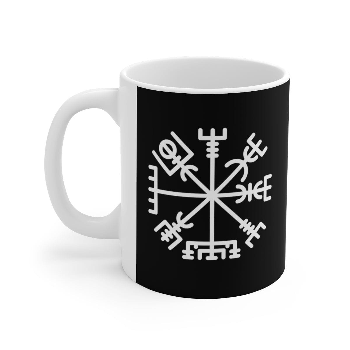 Black Viking Vegvisir Rune Coffee Mug