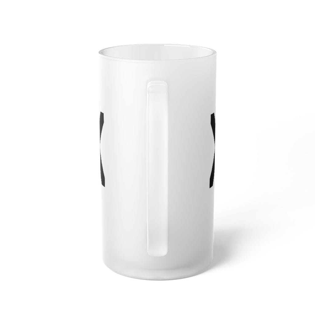 Viking Strength Rune Frosted Glass Beer Mug