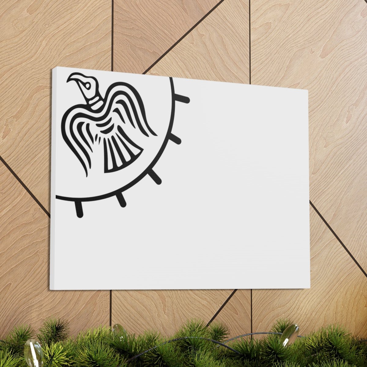 Viking Art on Canvas - Odin&#39;s Raven on White background on White Banner