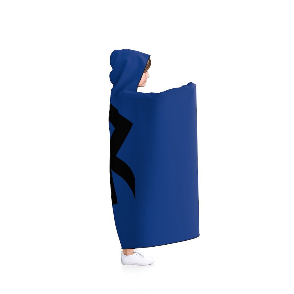 Blue Viking Energy Rune Symbol Hooded Blanket