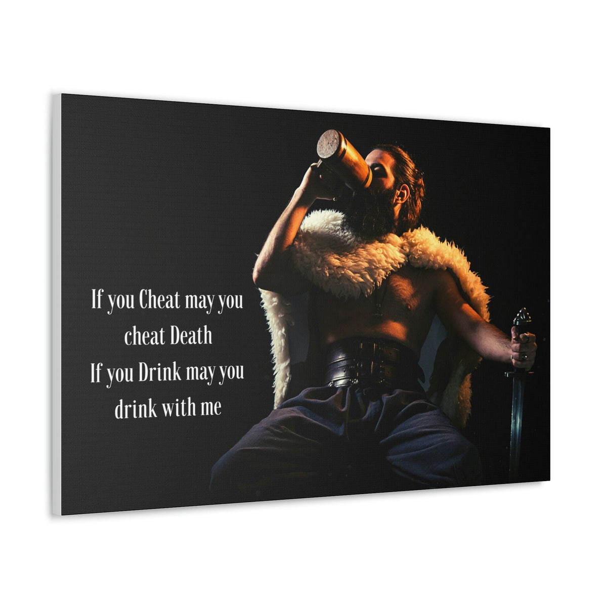 Viking Art on Canvas - &quot;You may drink with me&quot;