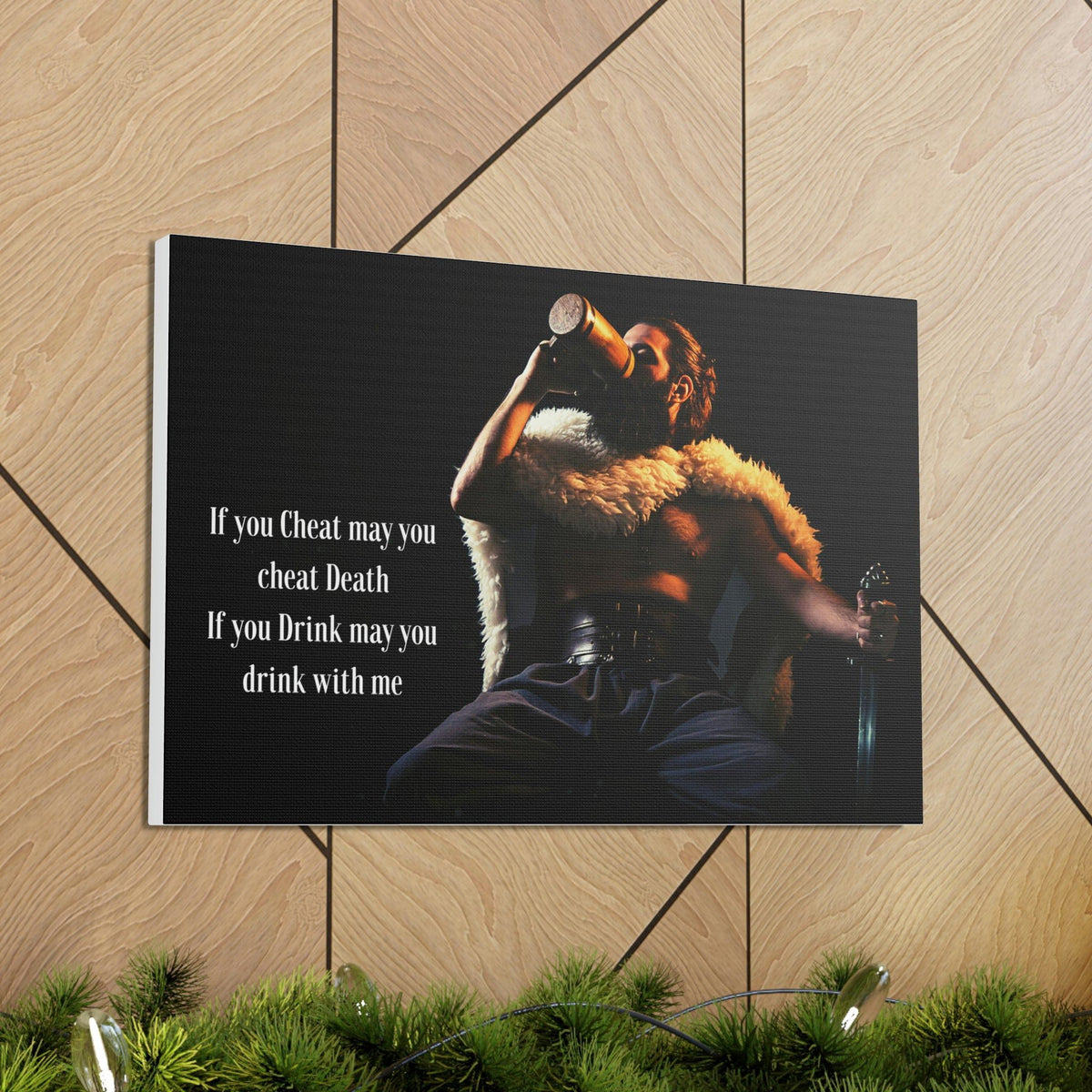 Viking Art on Canvas - &quot;You may drink with me&quot;