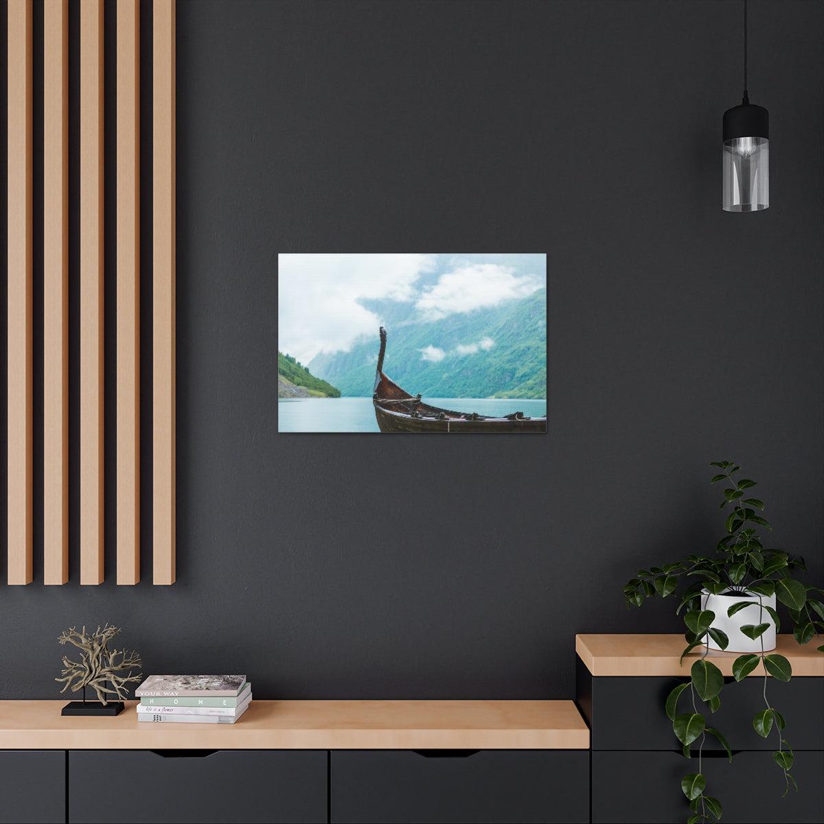 Viking Art on Canvas - &quot;Finally a Peaceful Mooring&quot;