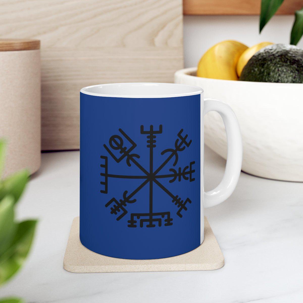 Blue Viking Vegvisir Rune Coffee Mug