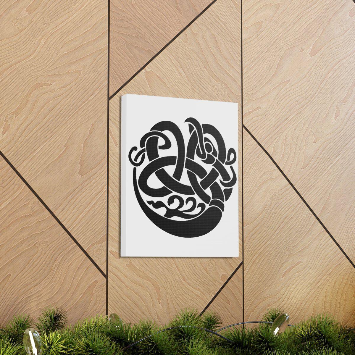 Viking Raven Knotwork Canvas - Ready To Hang - Viking Wall Art