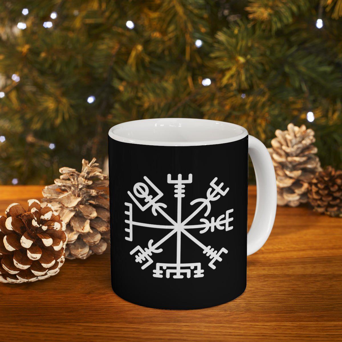 Black Viking Vegvisir Rune Coffee Mug